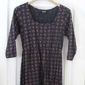 Known Supply Women's Small Organic Cotton Ellery Midi Dress A-Line Square Neck